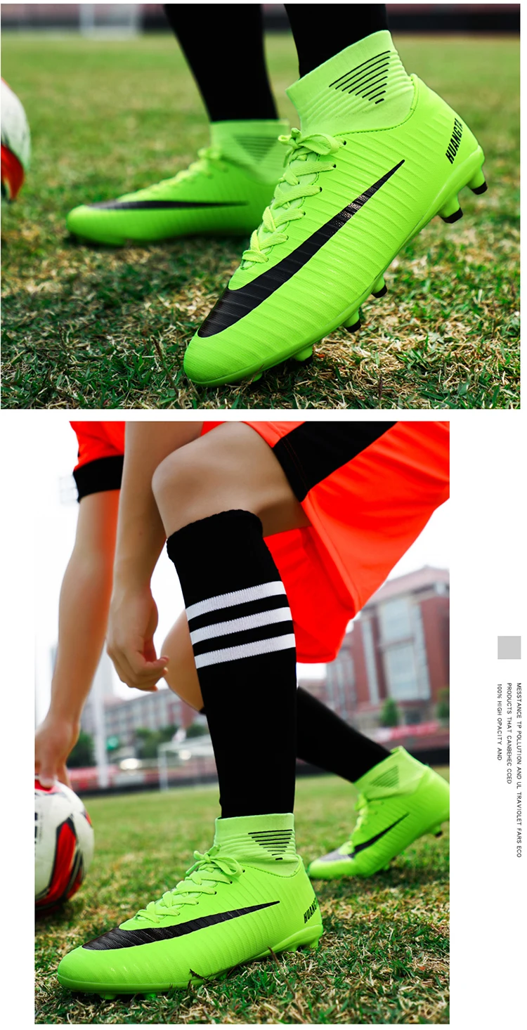 Футбольная обувь мужские футбольные бутсы длинные шипы TF шипы по щиколотку высокие кроссовки мягкие домашние футбольные бутсы