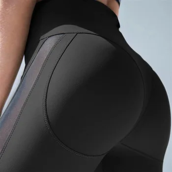 

New Women Compression Tights Quick-drying Mesh Stitching Nine-point Running Exercise Pants High Waist Women Yoga Pants