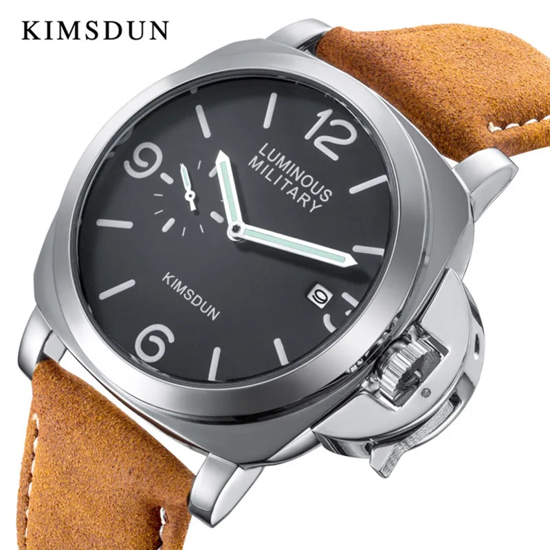 

KIMSDUN Mens Watches Top Brand Luxury Automatic Mechanical Watch Men Sprots Fashion Designer Waterproof Leather Rose Gold Watch
