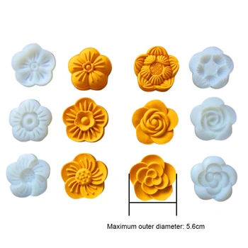 

7 Pcs/Set DIY Mooncake Mold Pastry Cookie Press with 6 Flower Stamps JS23