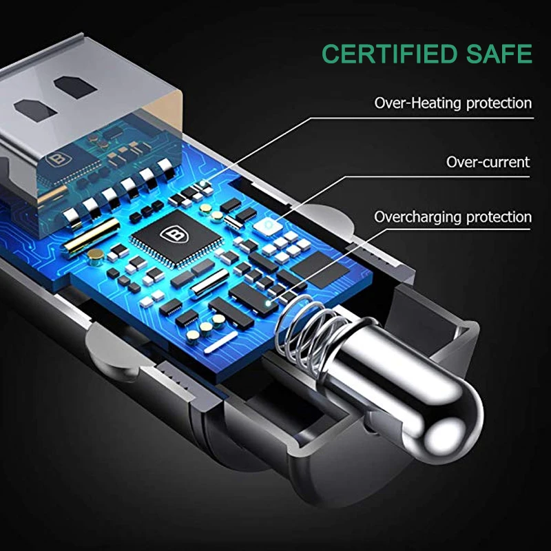 Автомобильное зарядное устройство с двумя USB портами 5 В/4 8 А|Кабели адаптеры и