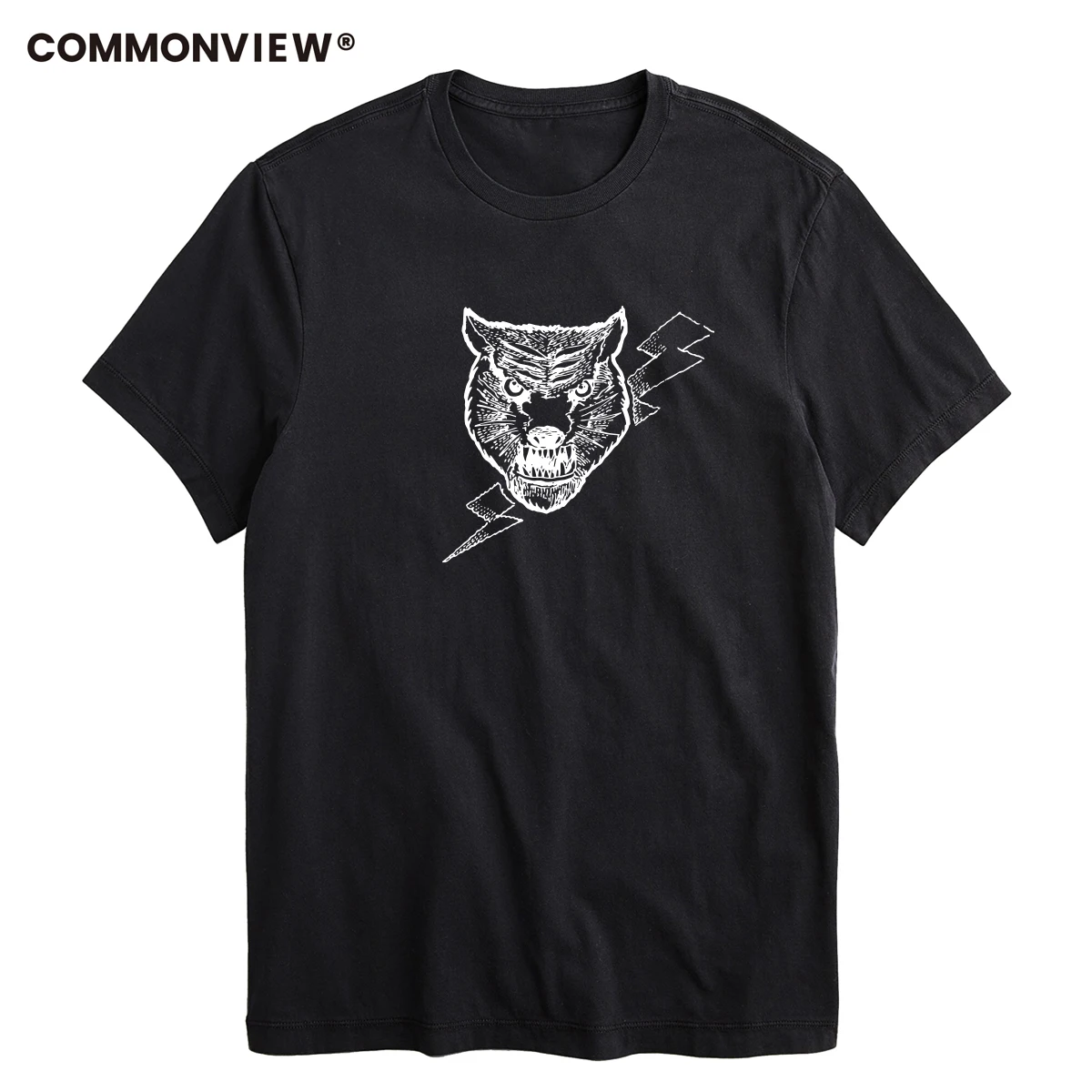 COOLMIND COMMONVIEW 100% cotton Wolf print casual mens o-neck t shirts fashion men's tops men T-shirt short sleeve men tshirt t shirt