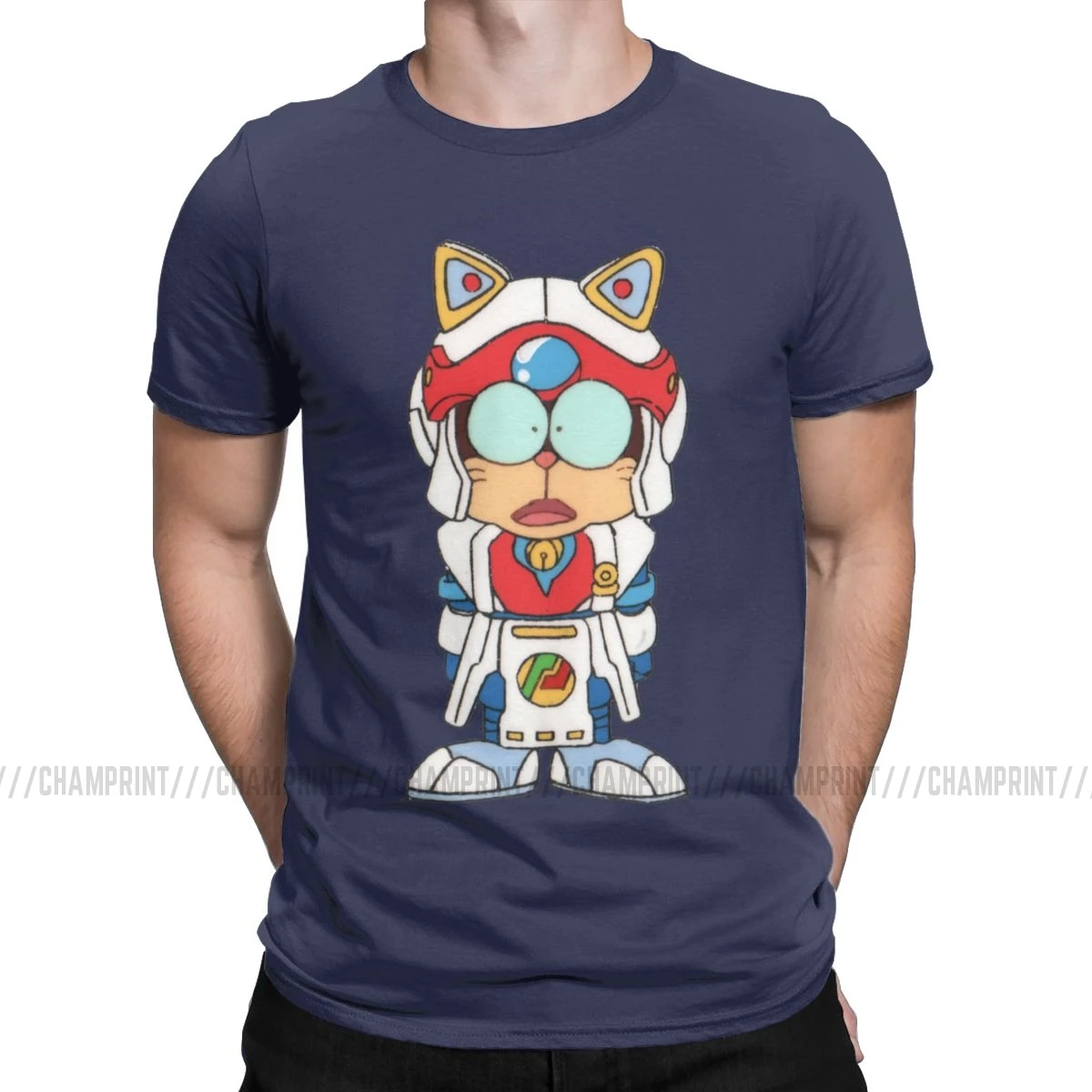 Samurai Pizza Cats Speedy Cerviche мужские футболки с рисунком кошки 90s японское Ретро аниме футболки с коротким рукавом хлопковые размера плюс - Цвет: Тёмно-синий