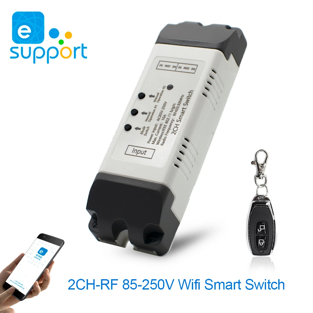 2ch Wifi Smart Switch Controller For Garage Door Opener Work With Alexa Echo Google Home Ewelink App Control No Hub Require Door Remote Control Aliexpress