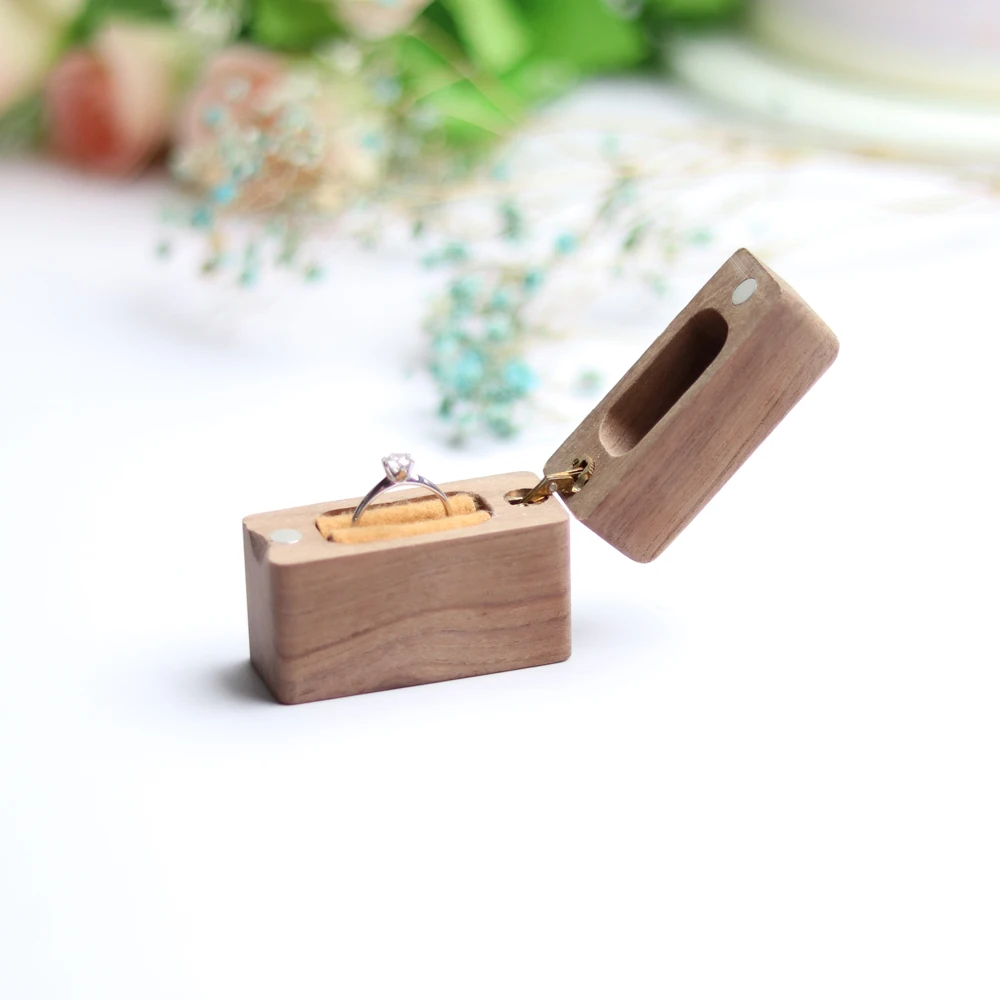 Handmade Rustic Wedding Ring Box Holder Custom Ring Box Wedding Valentines Engagement Wooden Ring Bearer Box (5)