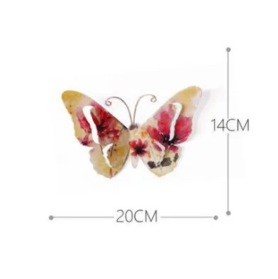 Современный изготовленный из кованого железа цветы лотоса настенные металлические украшения бабочки украшение ручной работы дома гостиной стены фоновая роспись - Цвет: F