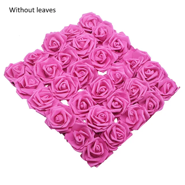 10/20/30 Heads 8CM Artificial PE Foam Rose Flowers Bride Bouquet Flower For Wedding Party Decorative Scrapbooking DIY Flower F05 Rose red