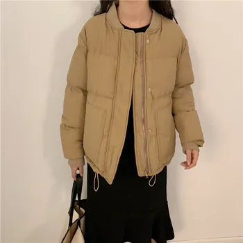 

Alien Kitty Women Parkas 2019 New Korean Warm Casual Solid Stand Collar Loose Jacket Female Warm Cotton Padded Winter Coat Women
