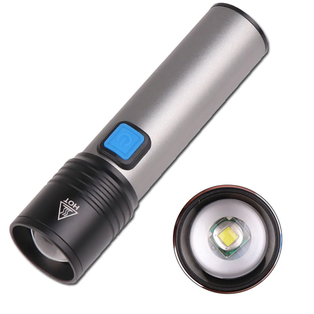 Super Bright LED Flashlight Zoomable USB Recharge Light Hiking Camping Portable Light Super Bright T6 LED T6 Flashlight