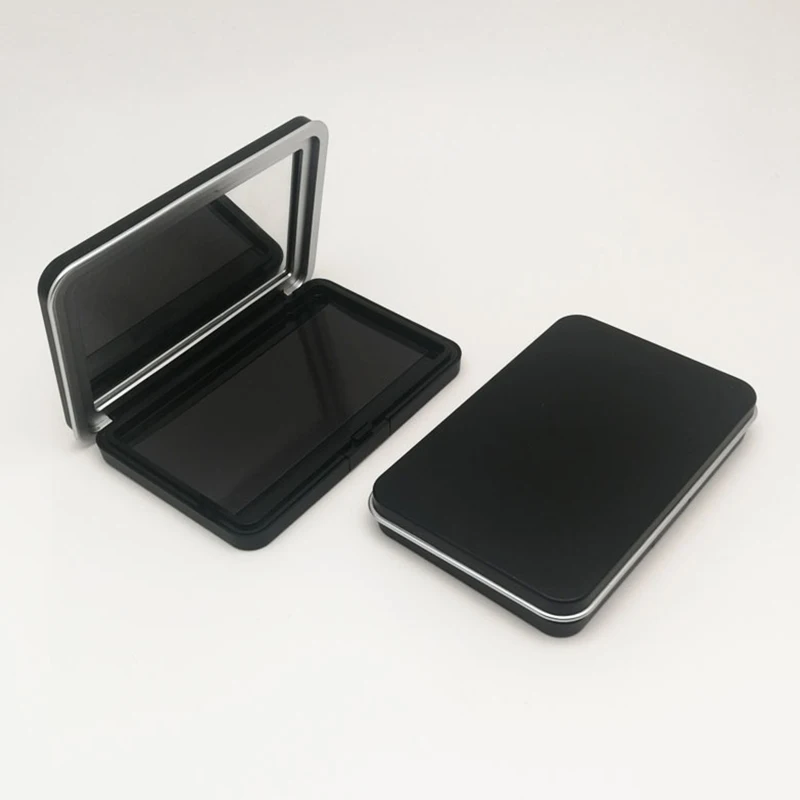 Empty Magnetic Cosmetics Palette 1pcs Matte Black Eyeshadow Blusher DIY Makeup Box Glitter Makeup Dispensing Box with Mirror_voghion.com