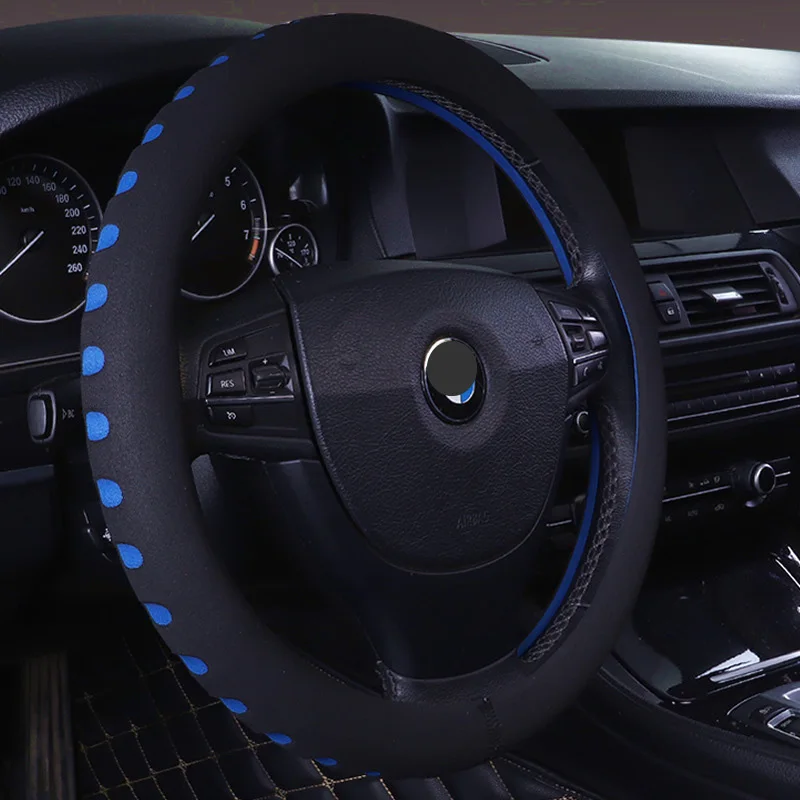 blue Интерьер автомобиля нескользящий чехол на руль подушка для Skoda Octavia A5 A7 Kodiaq Superb 2 Rapid Fabia 1 Porsche Cayenne Macan - Название цвета: blue