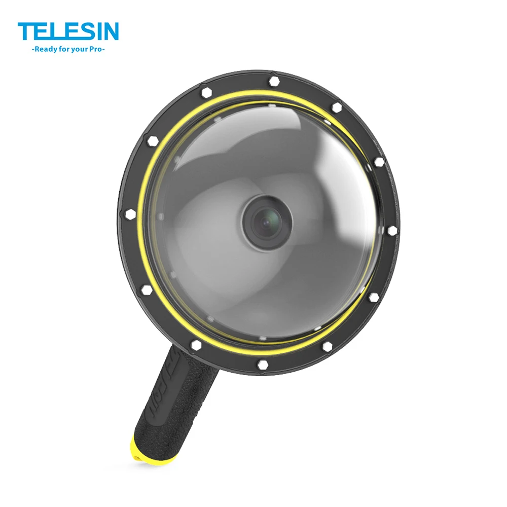 

TELESIN 6 Inch Dome Port Cover Kit Camera Lens Transparent Cover+Floating Hand Grip Underwater 30M for DJI OSMO Action Camera