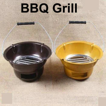 

Portable Iron Carbon Stove Barbecue BBQ Hot Pot Grills Chafing Dish Small Commercial Carbon Furnace With Handle Household