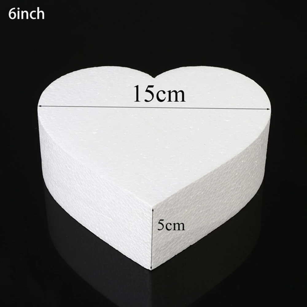 Heart Shaped 6inch Формы из пенополистирола для торта в форме сердца, вечерние формы для торта «сделай сам», для моделирования, практичная модель из пенополистирола, аксессуары для кухонных инструментов - Цвет: Heart Shaped 6inch