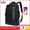 BOPAI Men Black Leather Backpack USB Charge Bagpack School Bags Hidden Pocket Anti Theft  Male Laptop Backpacking Sac a Dos ► Photo 1/6