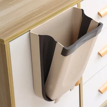 

9L/5L Kitchen Trash Bucket Household Car Wall-mounted Folding Trash Can Hanging Kitchen Waste Bin Car Garbage Foldable Trash Can