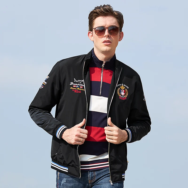 Bruce & shark M-4XL 캐주얼 남성 재킷, 얇은 노 코튼 이너, 용수철 가을 남성 코트, 겉옷 패션, 스마트 웨어, 빅 사이즈, 신상