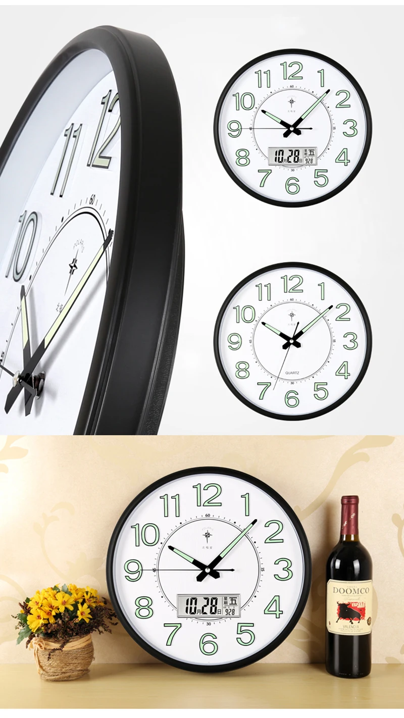 Стеклянные Настенные часы светящиеся reloj de pared винтажные бесшумные цифровые настенные часы современный дизайн Zegar настенные часы для домашнего декора QZE061