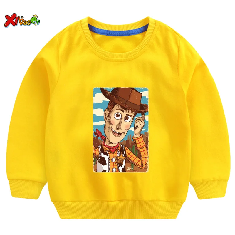 Детские свитшоты футболка Toy Story4 Woody толстовки с капюшоном для мальчиков Повседневная белая толстовка для маленьких девочек с героями мультфильмов и рукавами для мальчиков