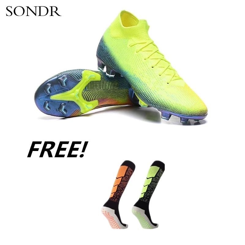 

Soccer Shoes Turf Men Ankle Football Shoes Long Spike Training Football Boots NEW