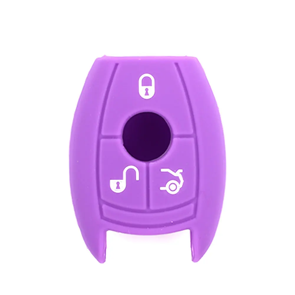 purplr Чехол дистанционного брелока, силиконовый чехол для ключей, гибкий автомобильный чехол для дистанционного управления, защитный держатель, складной мягкий автомобильный чехол для ключей Benz - Цвет: purplr