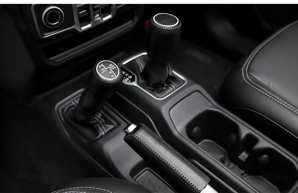 MOPAI рычаг переключения передач для Jeep Wrangler JL Кожаные Защитные автомобильные 4WD ручные тормозные накладки для Jeep JL Wrangler аксессуары