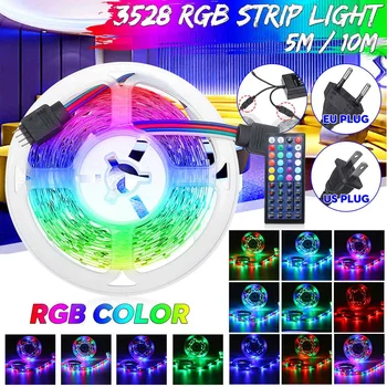 

LED Strip Light Flexible RGB Led Light Tape 3528 TV Desktop Screen BackLight Back Light 44 Keys IR Remote Control EU US Adapter