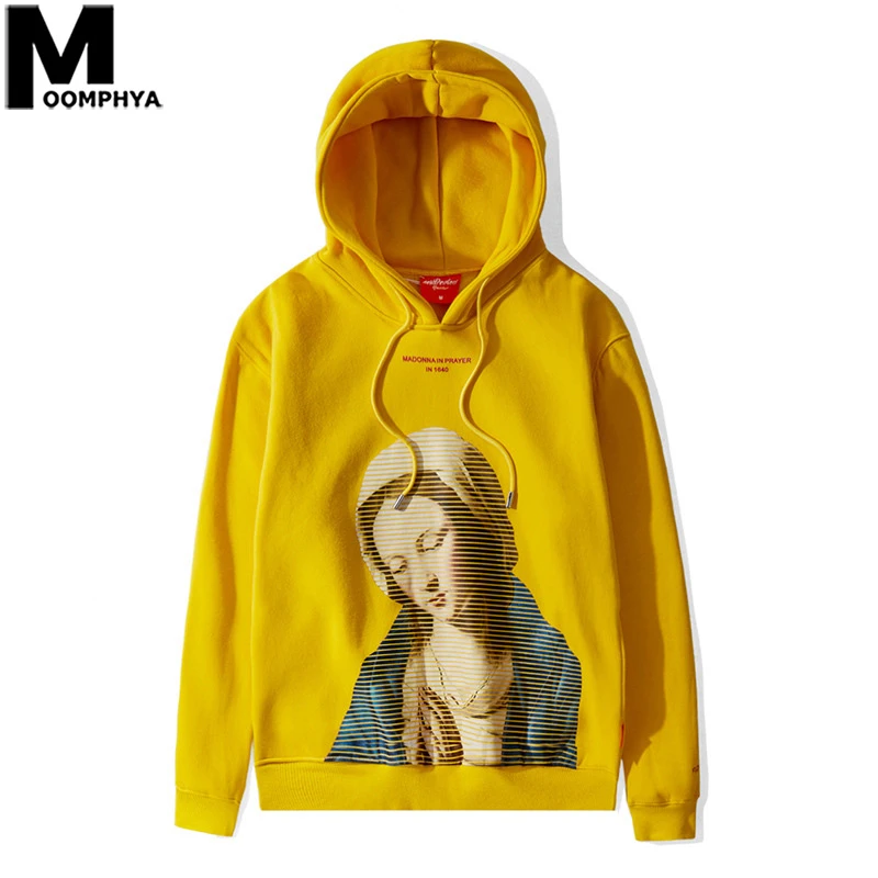 

Moomphya Madonna In Prayer Funny Print Fleece Mens Hoodies Pullover Hoody Sweatshirts Hip Hop Streetwear Virgin Mary Hoodie Men
