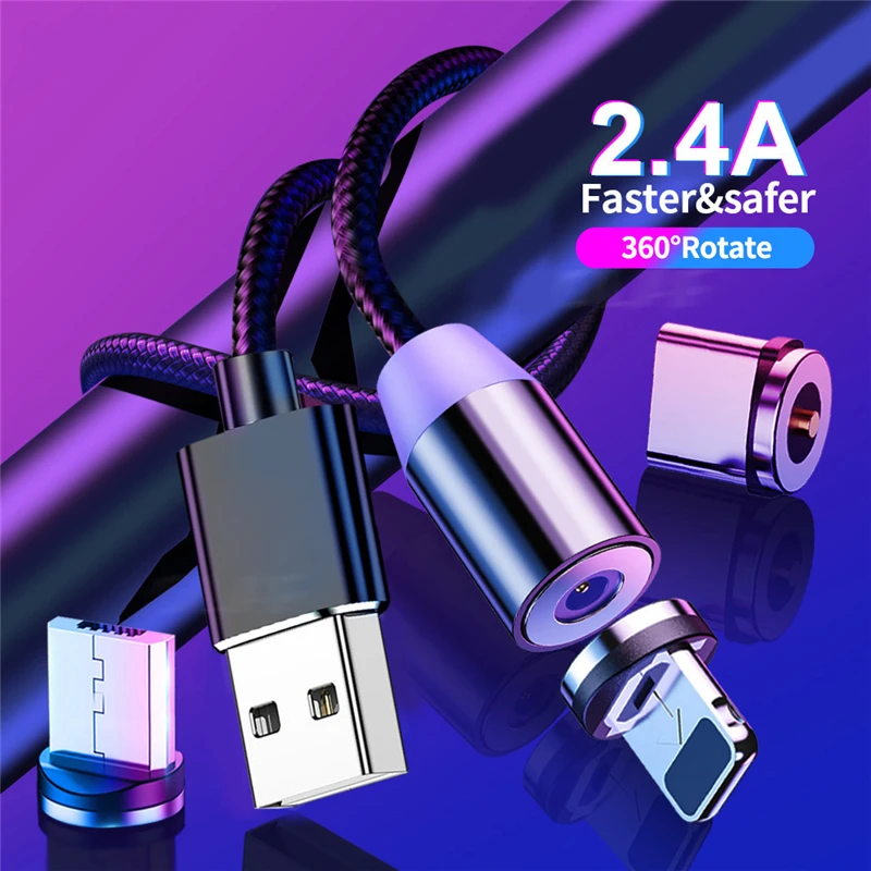 Магнитный USB-кабель для быстрой зарядки кабель Type C Micro Android IOS зарядный Шнур iPhone 11 12
