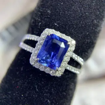 

Y401 Fine Jewelry Sapphire Ring Natural 1.75ct Unheat Blue Sapphire Gemstone Pure 18 K Gold Jewelry For Women Diamonds Rings