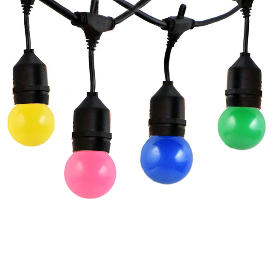 Thrisdar 15 м 15LED E27 Глобус лампочки рождественские гирлянды свет коммерческий класс задний двор бистро кафе Свадебная гирлянда для развешивания свет