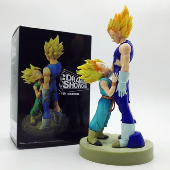 

20cm Dragon Ball Z Super Saiyan Vegeta and Trun Father With Son Goku PVC Action Figures Dramatic Showcase 4th Season