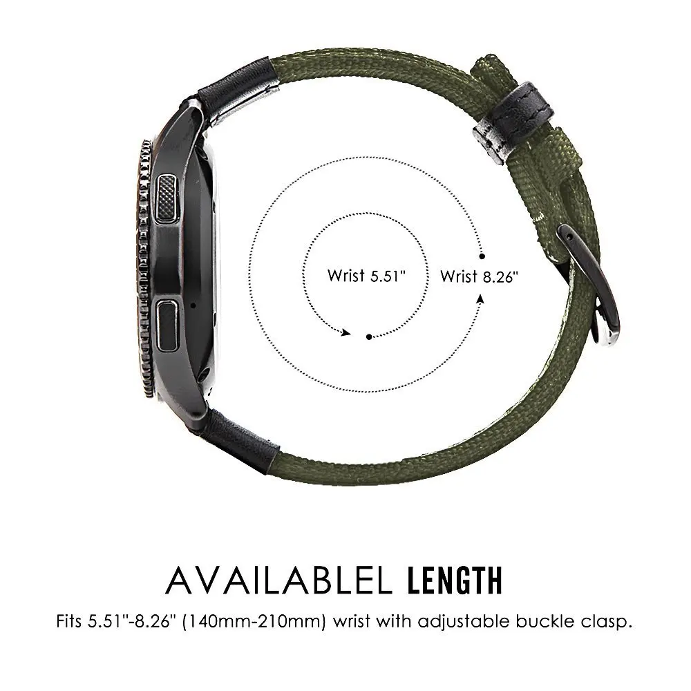 Ремешок из нейлона и кожи для Samsung Gear S3 Frontier S2 Classic 20/22 мм|Ремешки часов| |