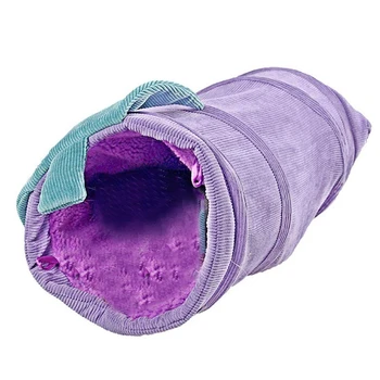 

Pet Collapsible Cat Tunnel Tubes Toys Fun Run Crinkle Play Tunnels for Pets Kittens Rabbits Creative Eggplant Shape