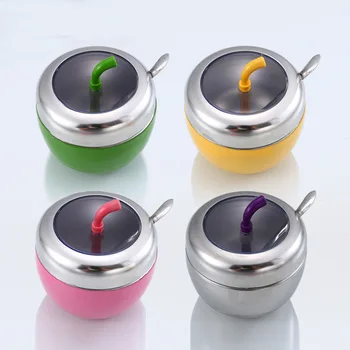 

Multicolor Easy Clean Stainless Steel Seasoning Storage Box Jar Kitchen Spice Boxes Salt Container with Cover and Spoon