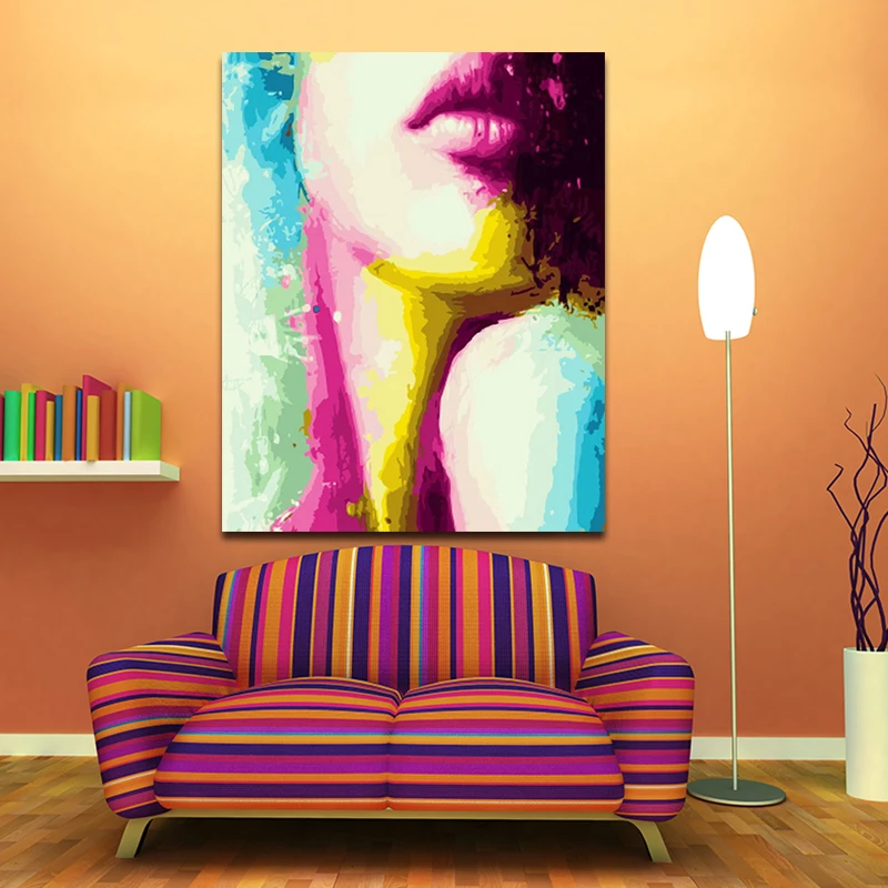 Diy paint drawn by digital pictures oil castle Render half face art hand-painted decompression Hanging painting | Дом и сад