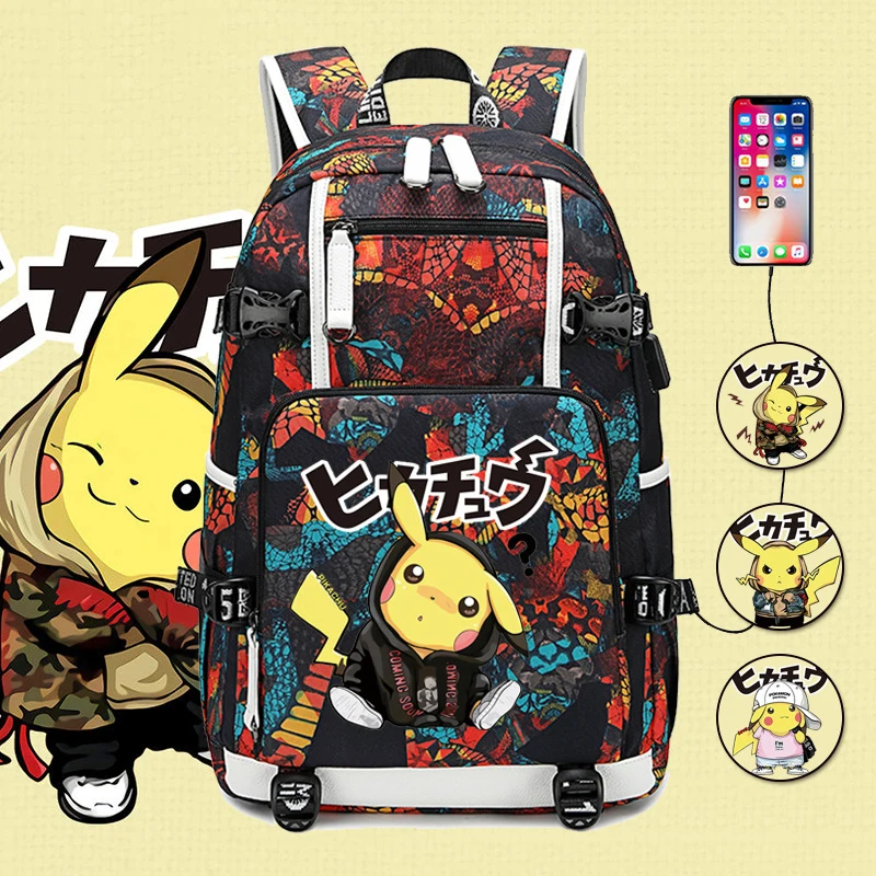 Backpack School Anime Pokemon Go Game Pikachu Boys Girls Fashion Backpacks Laptop Large Capacity