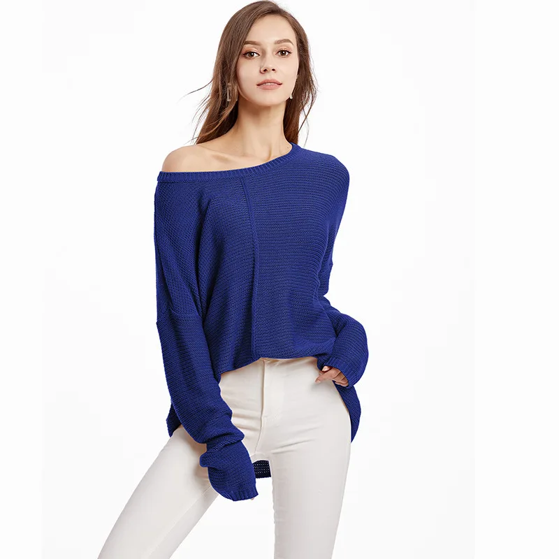 

Sexy Oversized Knitted Sweaters Women Long Sleeve O-Neck Autumn Winter Basic Pullovers Cashmere Ladies Jumpers Sweterek Damski