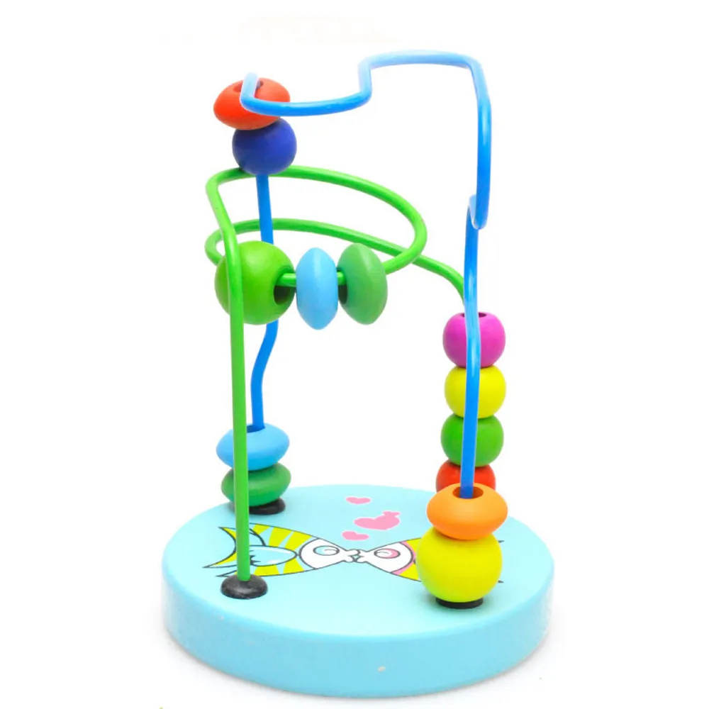 Educational Baby Kids Wooden Around Beads Toy kids Intelligence Toys Learning Education Baby Toys for children #B