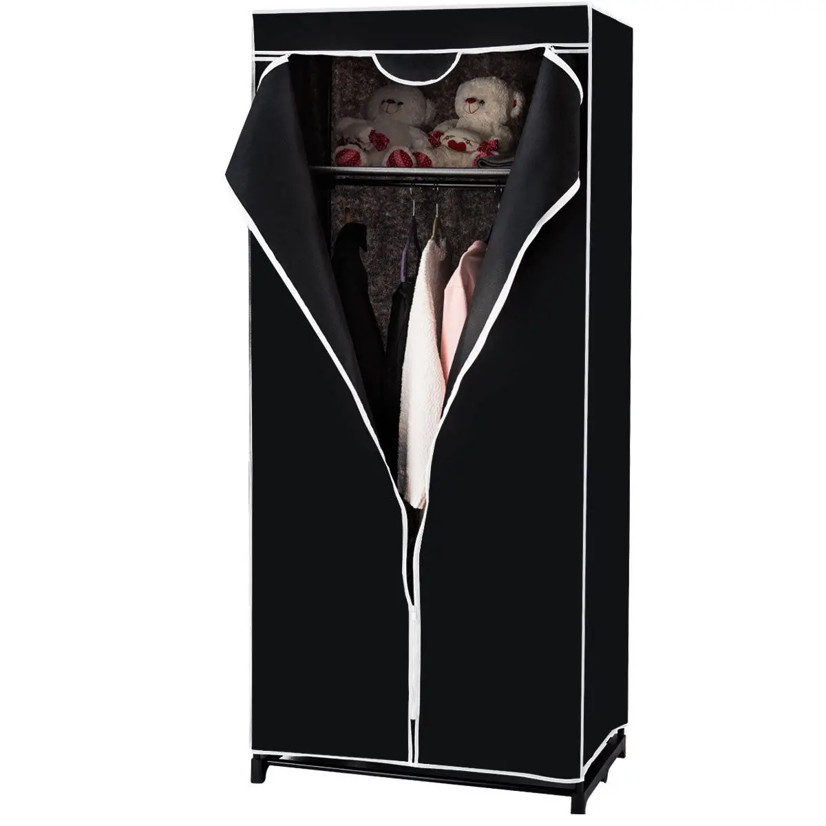 

Costway Portable Clothes Closet Non-woven Fabric Wardrobe Storage Organizer Black