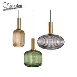 Современные подвесные светильники из железного стекла, лампа для скандинавского украшения дома, освещение для гостиной, спальни, чердака