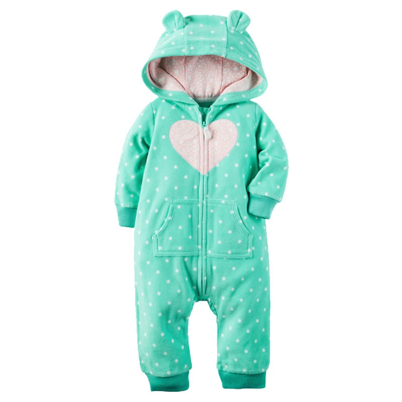 Новинка 2020 одежда Bebes цельный флисовый комбинезон с капюшоном для новорожденных
