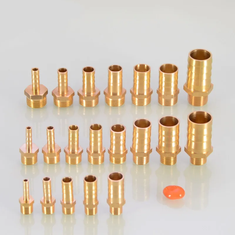 Pipe Fitting PC PCF PL PLF Pagoda connector 6 8 10 12 14 16mm hose barb connector hose tail thread 1/8 1/4 3/8 1/2 BSP Brass Pipe Fitting
