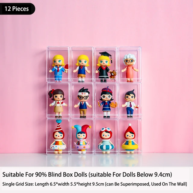 Toy Storage Box Anime Figure Rack Dustproof Transparent Plastic Single Display Cabinet Doll Organizer Gifts for Child and Friend 12
