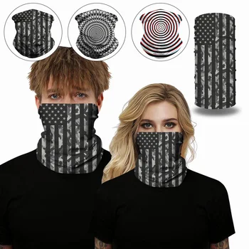 

Cycling Half Face Mask 3D Swirl Digital Printing Hip Hop Style Neck Gaiter UV Protection Dust-Proof Neck Head Scarf Face Cover