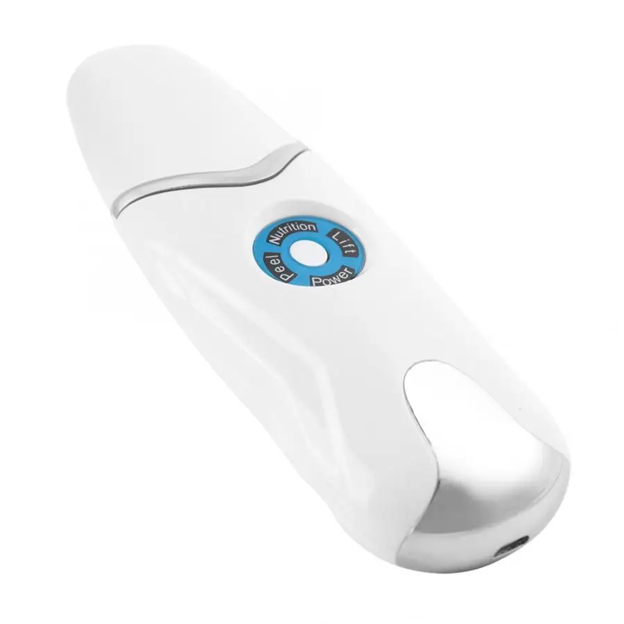 Ultrasonic Skin Scrubber Pore Cleaner Blackhead Acne Removal Photon Skin Rejuvenation Instrument Skin Cleaner Vibrator White