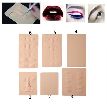 

3D Silicone Permanent Makeup Tattoo Training Practice Fake Skin Blank Eye Lips Face For Microblading Tattoo Machine Beginner 1p
