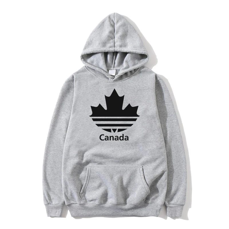 Дизайн толстовка Канада мужские забавные канадские толстовки с длинным рукавом мужские толстовки с канадским флагом топы хип-хоп повседневная спортивная одежда - Цвет: gray