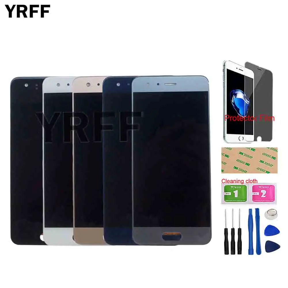 Koop Telefoon LCD Display Voor Huawei Honor 9 Display Touch Screen Digitizer Vergadering Reparatie STF l09 STF AL10 Sensor Gereedschap Protector Film