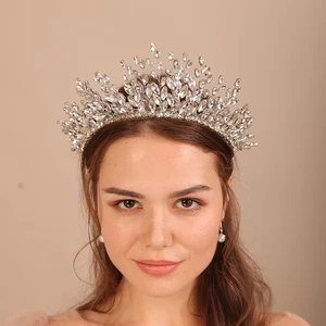 Luxury Rhonestone Bridal Crown for Women Headpiece Handmade Wedding Hair Jewelry Accessories Fashion Party Prom Tiaras Ornaments